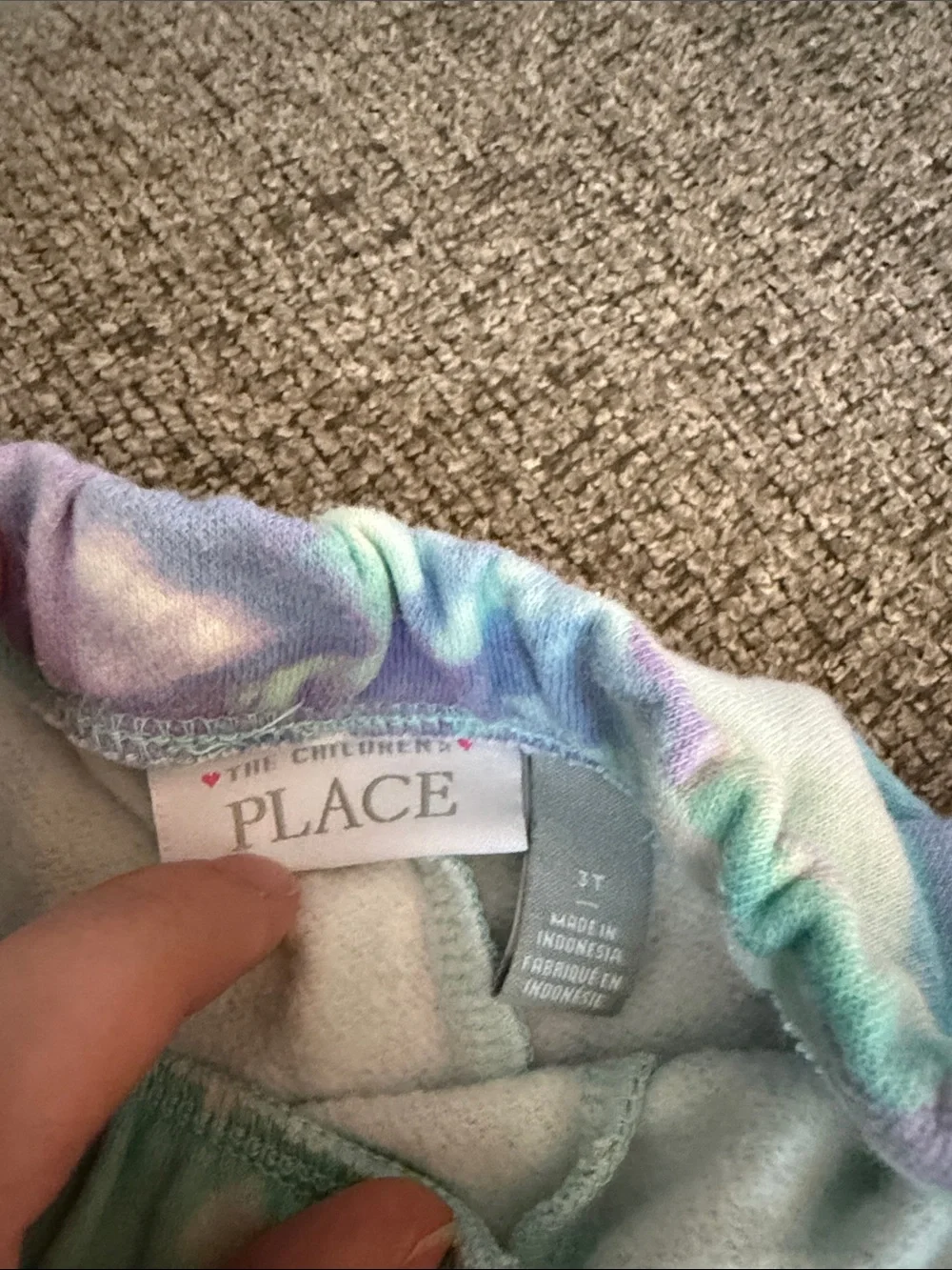 The Children's Place Tie-Dye Star Sweatshirt & Pants Set - Aqua, Purple, Cream - Picture 9 of 11